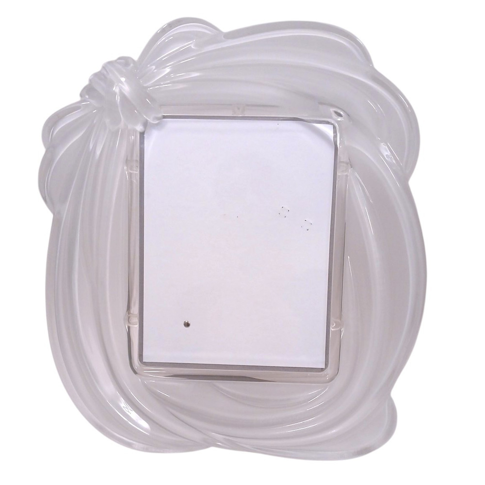 LARGE MIKASA 15x14‎ CRYSTAL BOW Frame for 7x9 Picture Wedding Regency Frosted